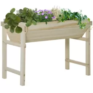 Image of Outsunny Raised Garden Bed Elevated Planter Box For Backyard Grow Vegetables - Brown