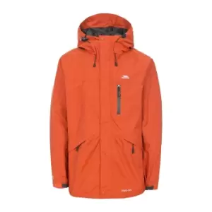 Image of Trespass Mens Corvo Hooded Full Zip Waterproof Jacket/Coat (S) (Burnt Orange)