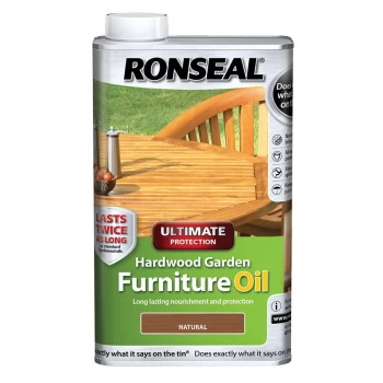 Image of Ronseal Hardwood Garden Furniture Oil - Natural - 500ml