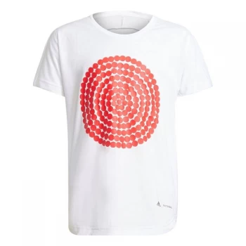 Image of adidas Marimekko Graphic T Shirt Girls - White/Red