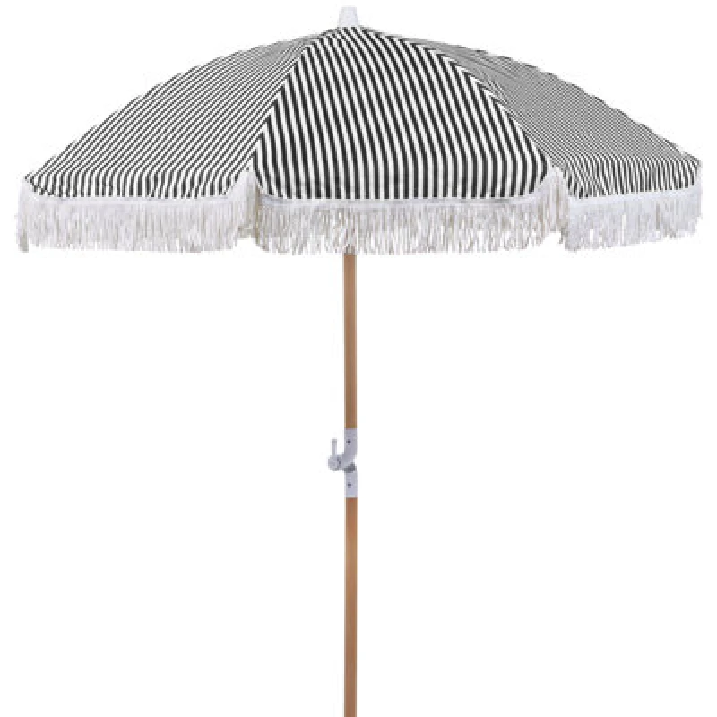 Image of Beliani Patio Parasol 150 Cm Mondello Black/ White