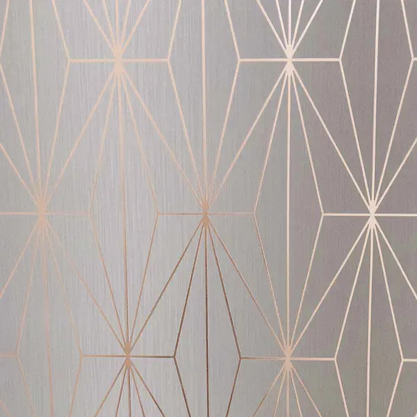 Image of Muriva Kayla Grey & Rose Gold Wallpaper 703013