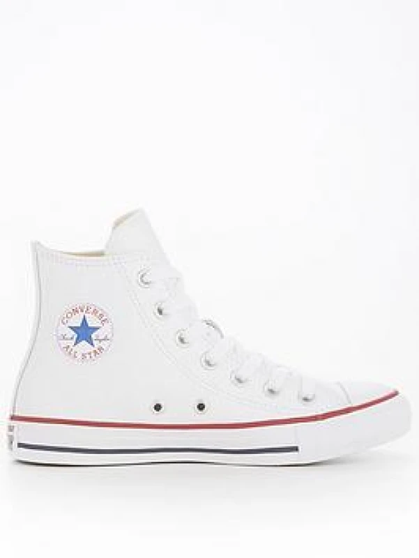 Image of Converse Kids All Star High White Leather Trainers, 4