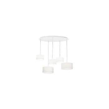 Image of Ideal Lux Lighting - Ideal Lux Ekos - 5 Light Ceiling Semi Flush Light Canvas, G9