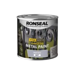 Image of Ronseal Direct to Metal Paint Steel Grey Matt 250ml