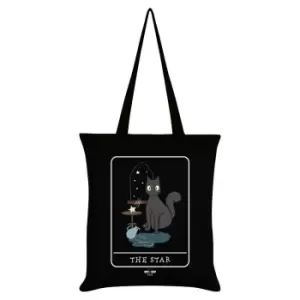 Image of Spooky Cat The Star Tarot Tote Bag (One Size) (Black/White)