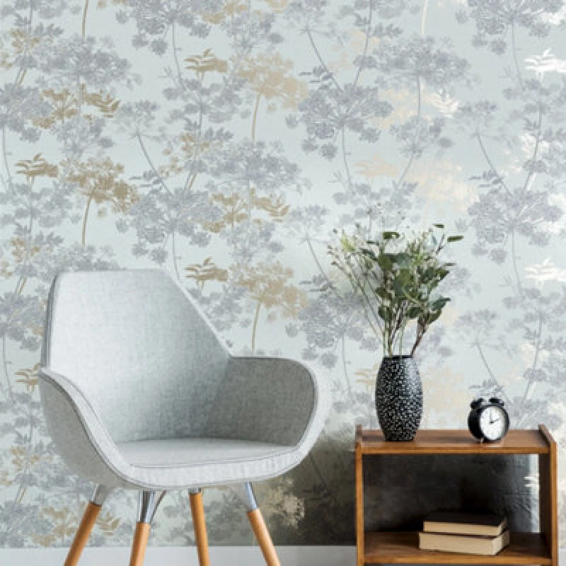 Image of Superfresco Meadow Floral Wallpaper, Grey