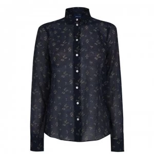 Image of Gant Voile Cotton Silk Shirt - MARINE
