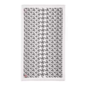 Image of Ted Baker Houndstooth Geo Cotton Bath Mat - Charcoal