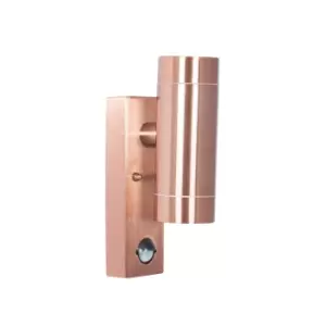 Image of Copper Dual Lit Sensor Outdoor Wall Light