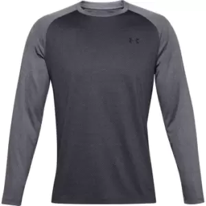 Image of Under Armour Textured Long Sleeve T Shirt Mens - Grey