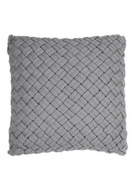 Image of DKNY Chunky Knit Cushion In Grey