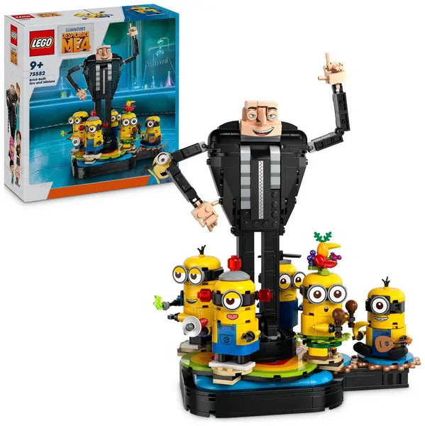 Image of LEGO LEGO Despicable Me Brick-Built Gru and Minions Toy Set 75582