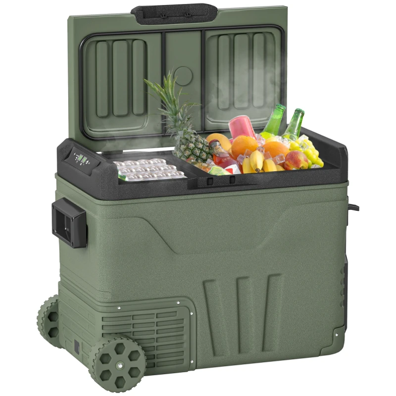 Image of Outsunny Outsunny 45L Camping Fridge Freezer Dual Zone Car Fridge, DC & AC, -20-20
