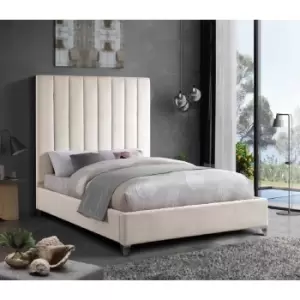 Image of Alexo Bed Double Plush Velvet Cream