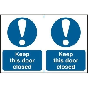 Image of ASEC Keep This Door Closed 200mm x 300mm PVC Self Adhesive Sign
