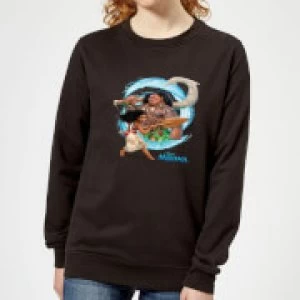 Image of Moana Wave Womens Sweatshirt - Black - S