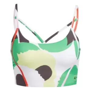 Image of adidas x Marimekko Light-Support Bra Womens - Blaze Orange / Trace Brown