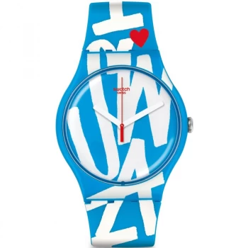 Image of Unisex Swatch New Gent - White In Blue Watch