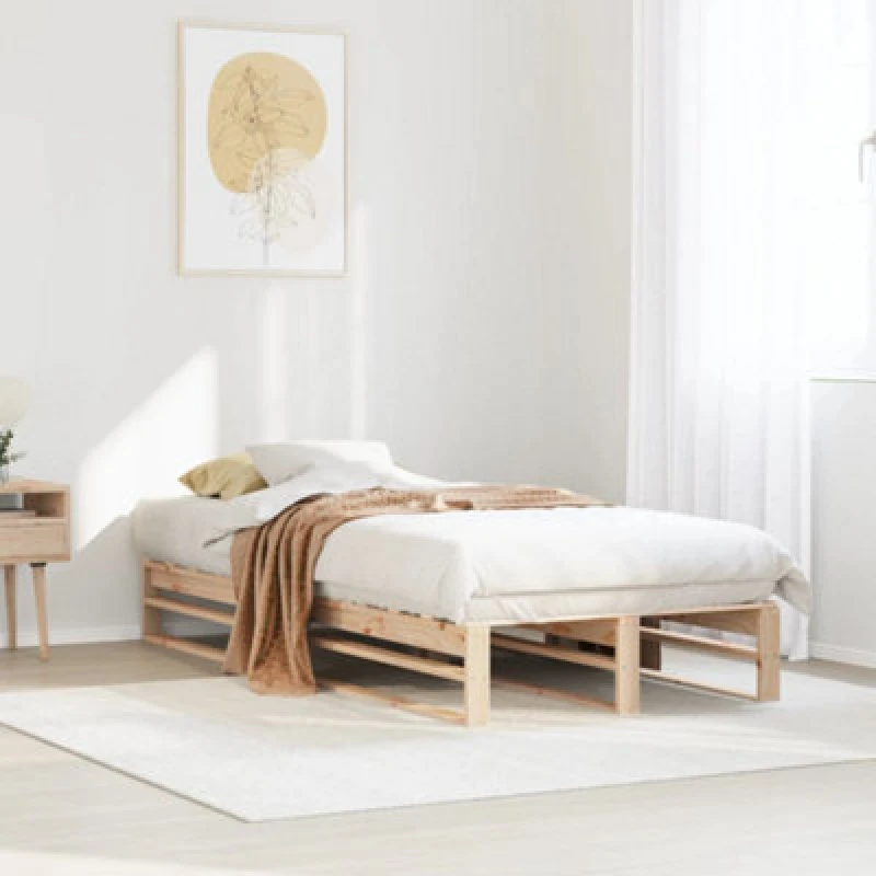 Image of VIDAXL Bed Frame without Mattress 90x190cm Single Solid Wood Pine vidaXL 850860
