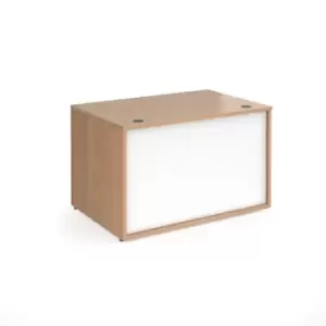 Image of Denver reception straight base unit 1200mm - beech with white panels