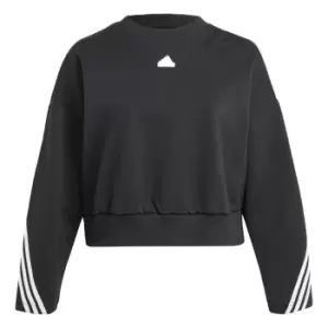 Image of adidas Future Icons 3-Stripes Sweatshirt (Plus Size) Wome - Black