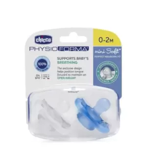 Image of Chicco Physio Forma Mini Soft Silicone Pacifier 0-2M Blue 2pcs