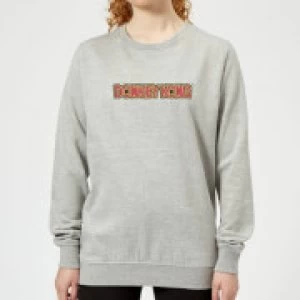 Image of Nintendo Donkey Kong Distressed Womens Sweatshirt - Grey - L
