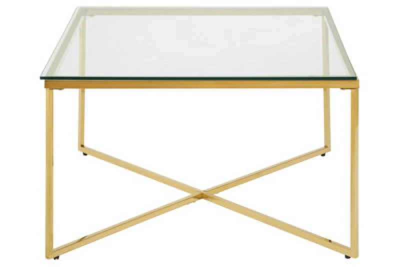 Image of Premier Housewares Contemporary Design Gold Finish Cross Base End Table, Versatile Side Table, Functional Table For Livingroom Gold