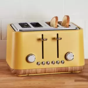 Image of Dunelm Contemporary 4 Slice Ochre Yellow Toaster