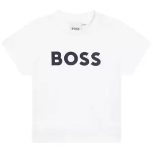 Image of Boss Large Logo T-Shirt Mens - White