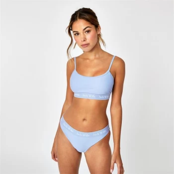 Image of Jack Wills Eco Classic Taped Scoop Bikini Top - Soft Blue