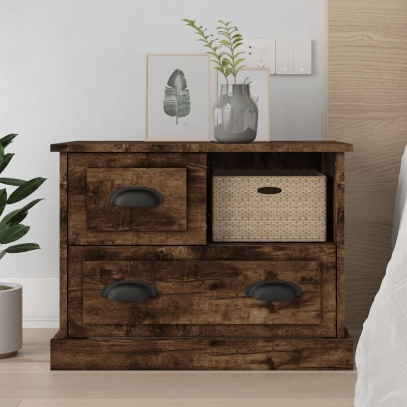 Image of VIDAXL Bedside Cabinet Smoked Oak 60x39x45cm Vidaxl 8720845792558