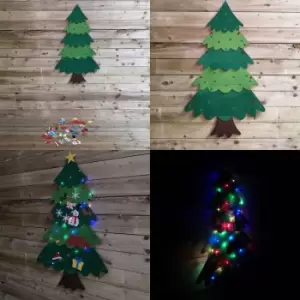 Image of Samuel Alexander - 1.3m 33pcs diy Felt Christmas Tree with Hook & Loop Decorations and 50 Multicoloured LEDs
