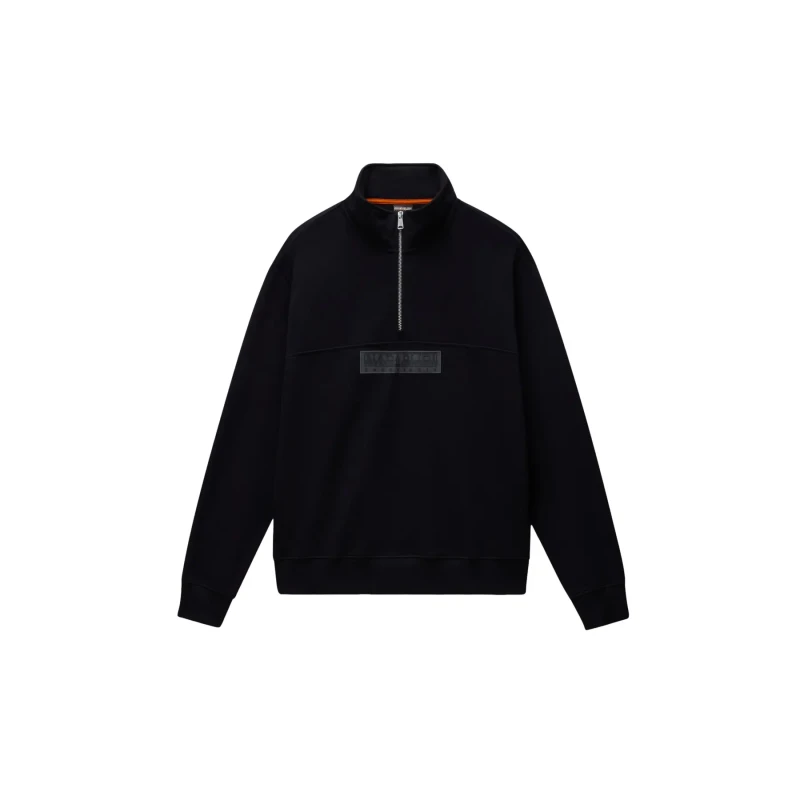 Image of Half Zip Sweatshirt in French Terry Napapijri Box Logo Noir Male M