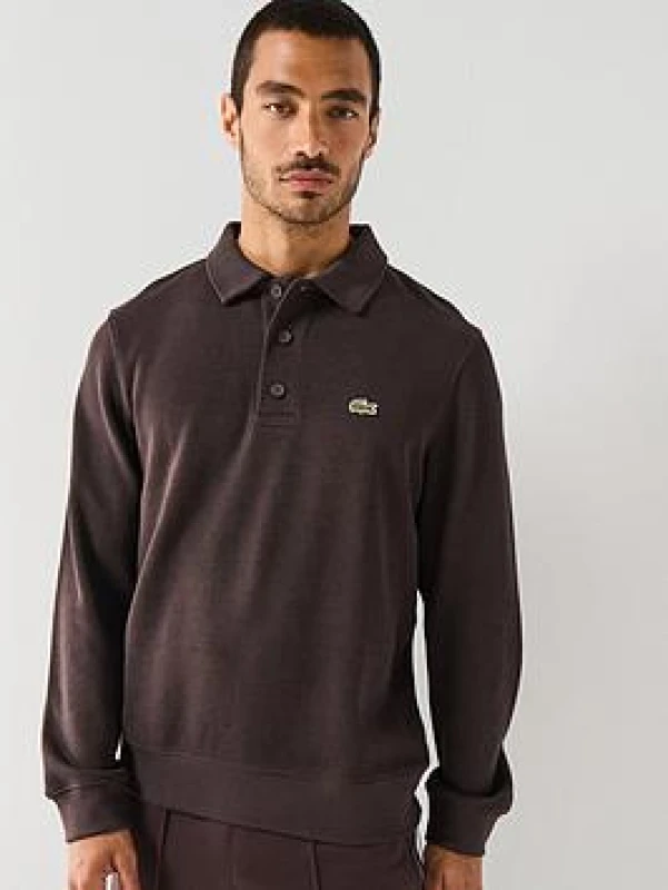 Image of Lacoste Lacoste Polo Collar Sweat Brown - Lacoste - Size: S37 Brown Male S37 LA20101
