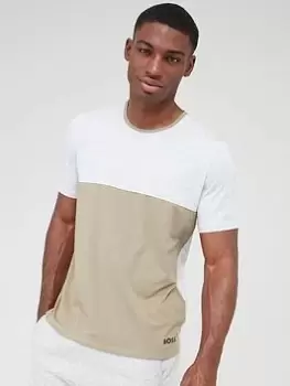 Image of BOSS Bodywear Balance Lounge T-Shirt - Light Grey/Khaki , Light Green, Size 2XL, Men