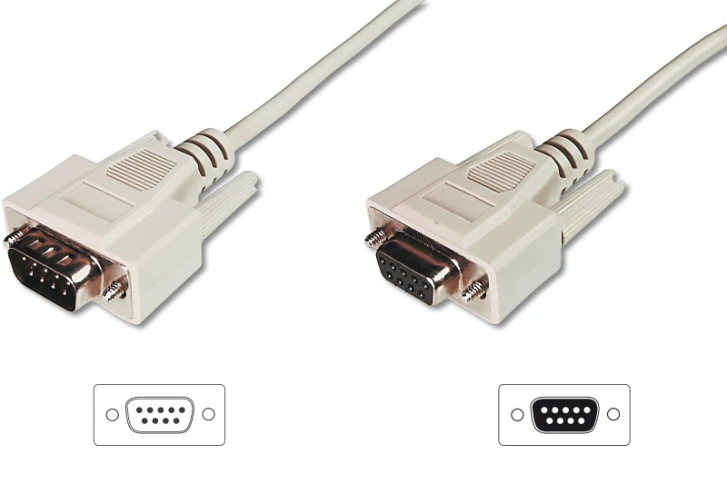 Image of Digitus Datatransfer extension cable. D-Sub9/M - D-Sub9/F