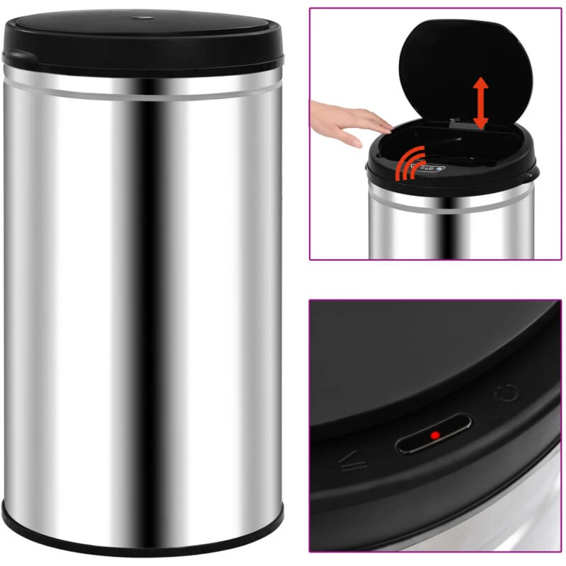Image of VIDAXL Automatic Sensor Dustbin 60 l Stainless Steel Vidaxl 8720286044025