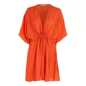 Image of Tommy Hilfiger Cover Up Short Dress Ss - Orange