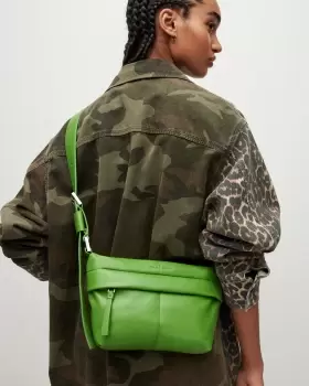 Image of AllSaints Colette Leather Quilted Crossbody Bag