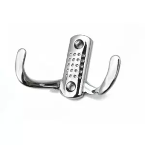 Image of Double Hat Coat Hanger Hook Door Wall Bath Small - Colour Chrome - Pack of 2