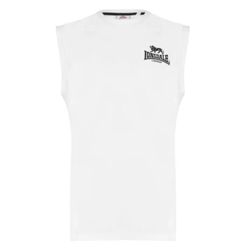 Image of Lonsdale Sleeveless Small Logo T Shirt Mens - White/Black