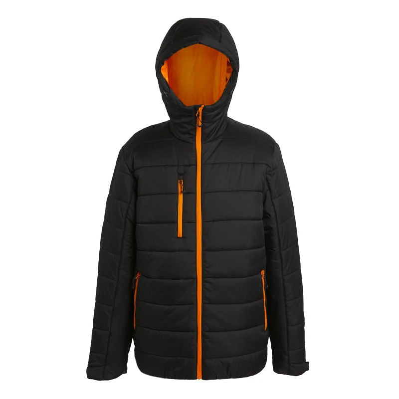 Image of Regatta Professional Mens Thermal Padded Jacket Black/orange Pop (S)