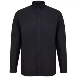 Image of Henbury Mens Modern Long Sleeve Classic Fit Oxford Shirt (S) (Black)