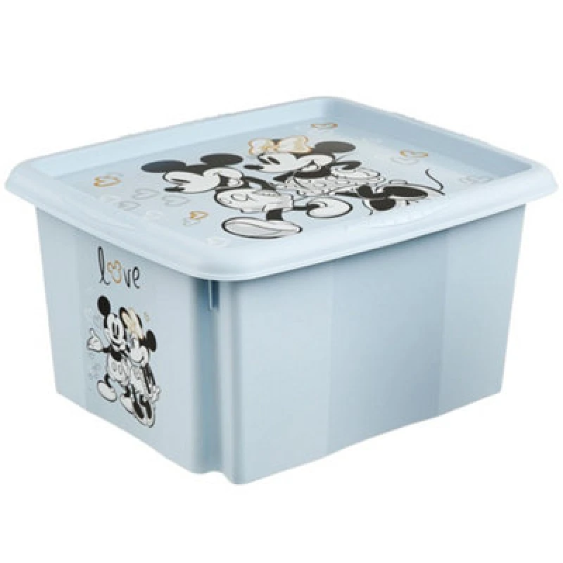 Image of Keeeper Mickey Mouse Storage Box With Lid 24 Litre Cloudy Blue