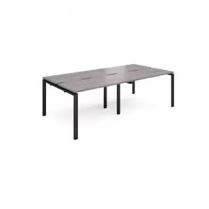 Image of Adapt double back to back desks 2400mm x 1200mm - Black frame and grey