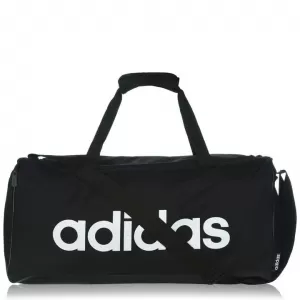 Image of Adidas Linear Logo Duffle Bag - Black/White