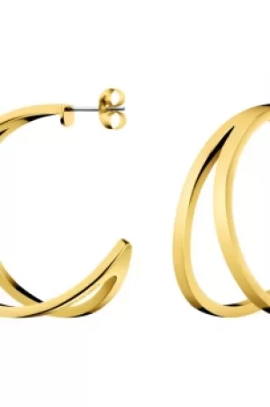 Image of Ladies Calvin Klein Gold Plated Outline Earrings KJ6VJE100200