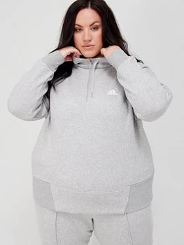 Image of adidas Studio Yoga Hoodie (Plus Size) - Medium Grey Heather, Size 3X, Women